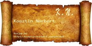 Kosztin Norbert névjegykártya
